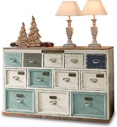 LOBERON Commode Braemore antiekwit/antiekblauw