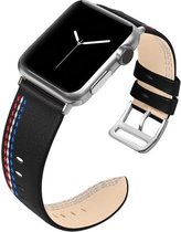 Geschikt voor Apple Watch bandje 38 / 40 / 41 mm - Series 1 2 3 4 5 6 7 SE - Smartwatch iWatch horloge band - 38mm 40mm 41mm - Fungus - PU Leer - Zwart - Nederland