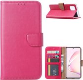 Samsung Galaxy Note 10 Lite Hoesje met Pasjeshouder - Roze/Pink