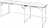 Campingtafel inklapbaar en verstelbaar in hoogte aluminium 180 x 60 cm