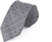 Zijden stropdassen - stropdas heren ThannaPhum Zijden stropdas grijs met paarse stippen