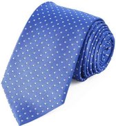 Zijden stropdassen - stropdas herenThannaPhum Zijden stropdas lichtblauw met zilverkleurige stippen
