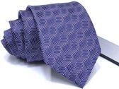Zijden stropdassen - stropdas heren - ThannaPhum Donkerblauwe zijden stropdas met golven