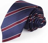 Zijden stropdassen - stropdas heren ThannaPhum Zijden stropdas donkerblauw met rode streep