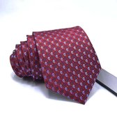 Zijden stropdassen - stropdas heren ThannaPhum Rood met blauwe motiefjes zijden stropdas