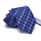 Zijden stropdassen - stropdas heren - ThannaPhum Donkerblauwe zijden stropdas met schakels