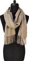 cashmere sjaal dames - cashmere sjaal heren - kasjmier sjaal - luxe sjaal - Luxe ThannaPhum Cashmere sjaal 30 bij 164 cm -donker camel