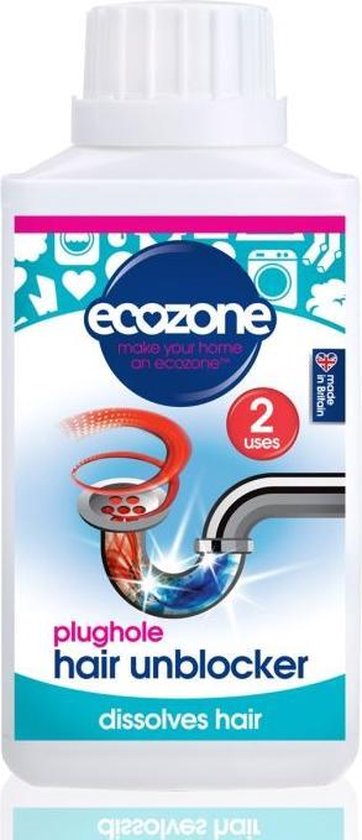 Ecozone haaroplosser badkamerafvoer fles van 250 ml