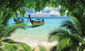 Beach Tropical Paradise Boat Photo Wallcovering