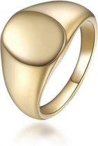 Zegelring Ovaal - Goud Kleurig - 18 - 20mm - Ringen Mannen - Zegelring Dames - Ringen Dames - Ring Heren - Kerstcadeau voor Mannen - Kerst Cadeau - Kerstcadeautjes Klein