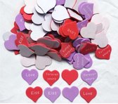 foam stickers Hartjes paars en roze 24 stuks