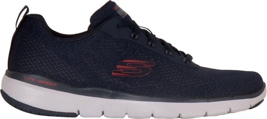 Skechers Flex Advantage 3.0 Sneakers - Maat 44 - Mannen - navy/grijs/rood