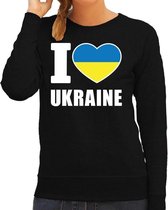 I love Ukraine sweater / trui zwart voor dames 2XL