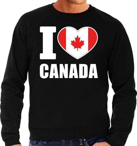 I love Canada supporter sweater / trui heren - zwart - landen truien |