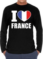 I love France long sleeve t-shirt zwart voor heren 2XL