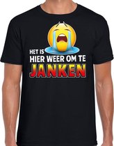 Funny emoticon t-shirt het is hier weer om te janken zwart heren 2XL