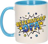 Tasse à café cadeau grand-père / tasse à thé blanc et bleu avec étoiles - 300 ml - céramique - tasse cadeau / tasse guérir bientôt