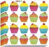60x cupcake dessert thema servetten 33 x 33 cm - Papieren wegwerp servetjes - cupcake versieringen/decoraties