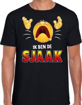 Funny emoticon t-shirt ik ben de Sjaak zwart voor heren 2XL