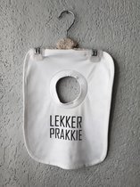 witte slab met zelfbedrukte tekst lekker prakkie