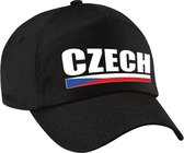 Czech supporters pet zwart kinderen - jongens en meisjes - Tsjechie landen baseball cap - supporter accessoire