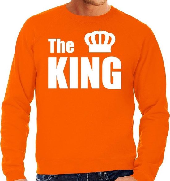 consultant keuken Gedragen The king sweater / trui oranje met witte letters en kroon voor heren -  Koningsdag -... | bol.com