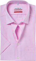 MARVELIS modern fit overhemd - korte mouw - roze - Strijkvrij - Boordmaat: 39