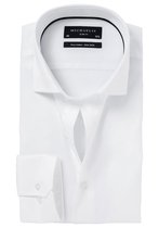 Michaelis slim fit overhemd - mouwlengte 7 - twill - wit - Strijkvrij - Boordmaat: 41