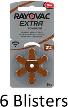 36 Stuks (6 Blisters a 6 st) Rayovac Extra 312 - bruin – hoortoestel