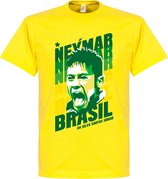Neymar Portrait Brazilië T-Shirt - 3XL