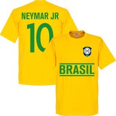 Brazilië Neymar JR 10 Team T-Shirt - Geel - L
