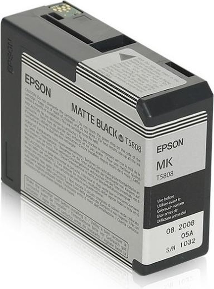 Epson T5808 - Inktcartridge / Mat Zwart