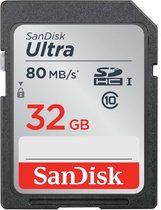 SanDisk Ultra SDHC Kaart 32GB - 80MB/s - Class10