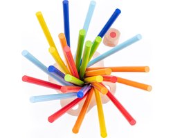 New Classic Toys® Houten Stokjesspel - Mikado Spel - Concentratie & Behendigheidsspel met Dobbelsteen - Speel Alleen of Samen - Educatief Spel met Opbergzak - Vanaf 3 Jaar