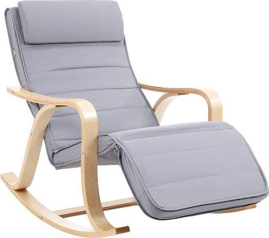 bol com mira home schommelstoel stoel binnen comfort basic houten frame grijs