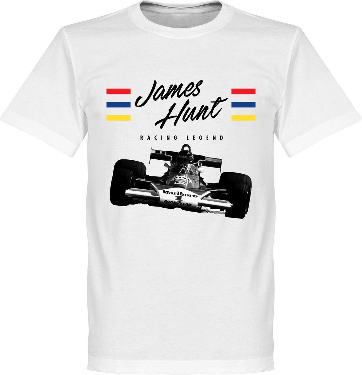 James Hunt T-Shirt - Wit  - 5XL