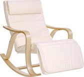 MIRA Home - Stoel - Lounge stoel - Comfort - Basic - Houten Frame - Beige - 67x125x91