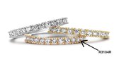 Velini jewels-R3104R-Riviere Ring -925 Zilver rosé-2mm Cubic Zirkonia