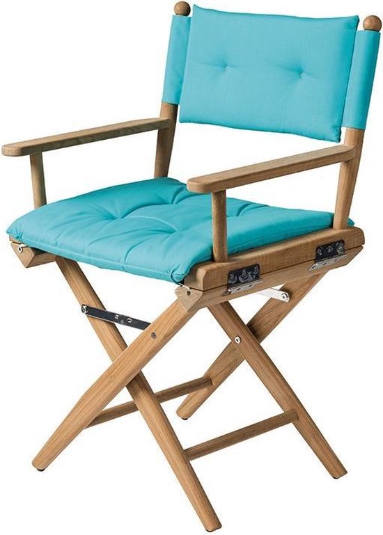 Regisseursstoel Teak DeLuxe met Smaragd kussenset