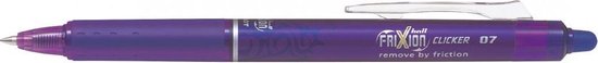 Pilot Paarse FriXion Ball 0.7mm Clicker Pen - Violet uitgumbare balpen