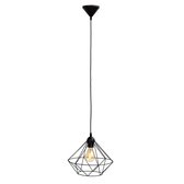 B.K.Licht - Metalen Hanglamp - zwart - voor binnen - industriële - met 1 lichtpunt - eetkamer - slaapkamer - pendellamp - l:110cm - E27 fitting - excl. lichtbron