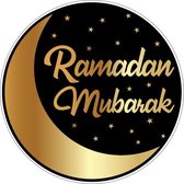 50x Ramadan Mubarak glazen onderzetters - karton - viltjes voor Ramadan - Suikerfeest versiering