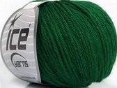 Breiwol garen donker groen - merino wol met acryl
