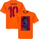 Messi 10 Barcelona Flag T-shirt - Oranje - XXL