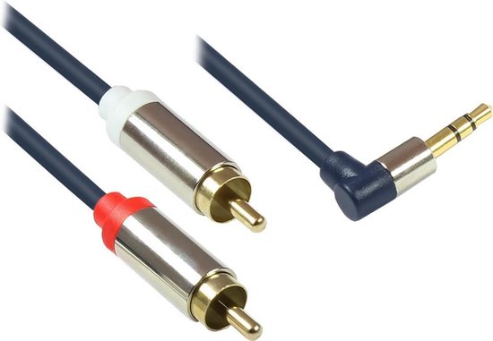 GC 3,5mm Jack haaks - Tulp stereo audio slim kabel - 2 meter