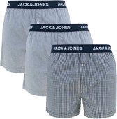 Jack & Jones - 3-pack wijde heren boxershorts woven blauw - maat S