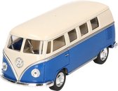 Modelauto Volkswagen T1 two-tone blauw/wit 13,5 cm - speelgoed auto schaalmodel - miniatuur model