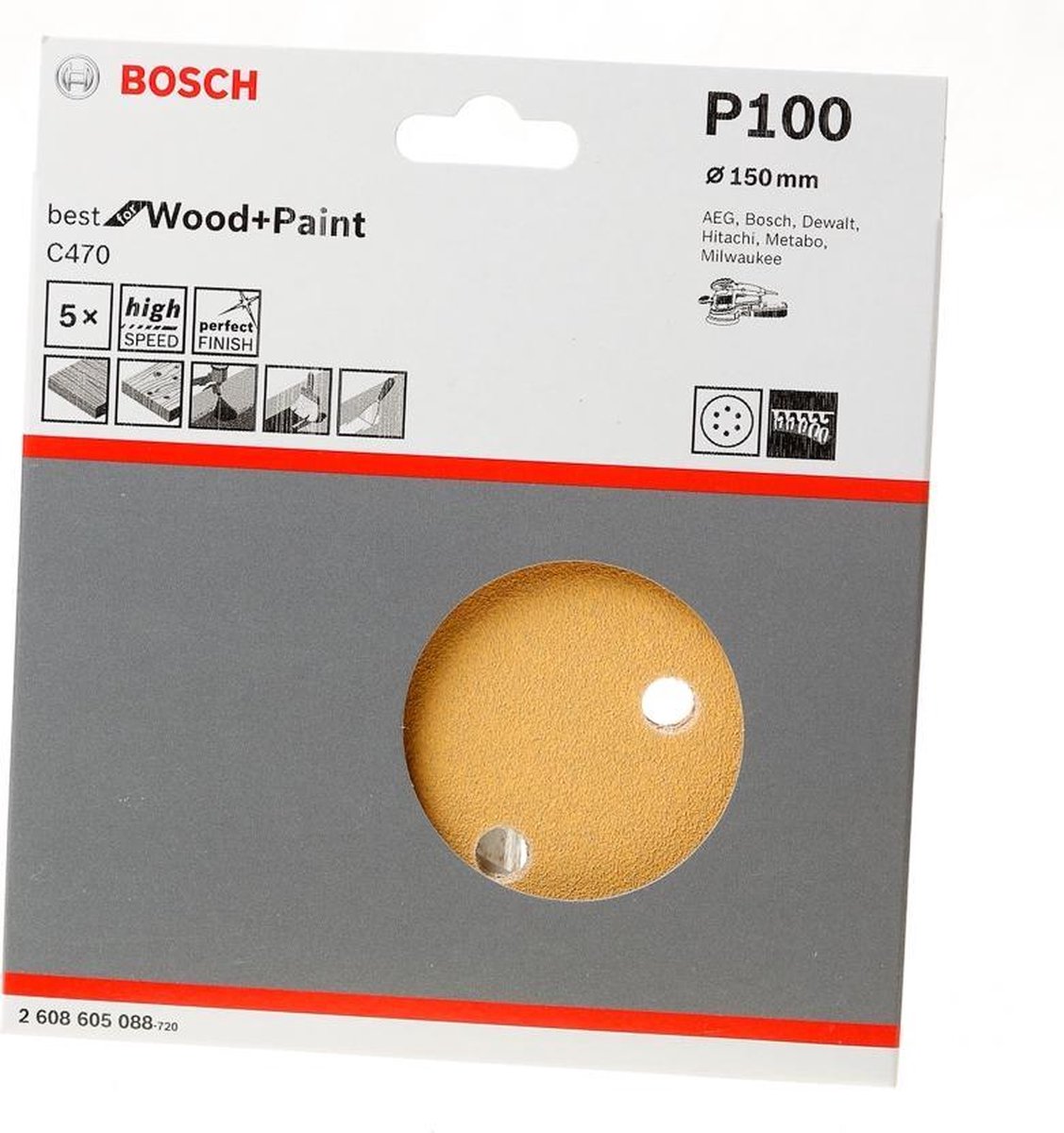 Bosch Schuurpapier - EX RWT 150MM K100 5