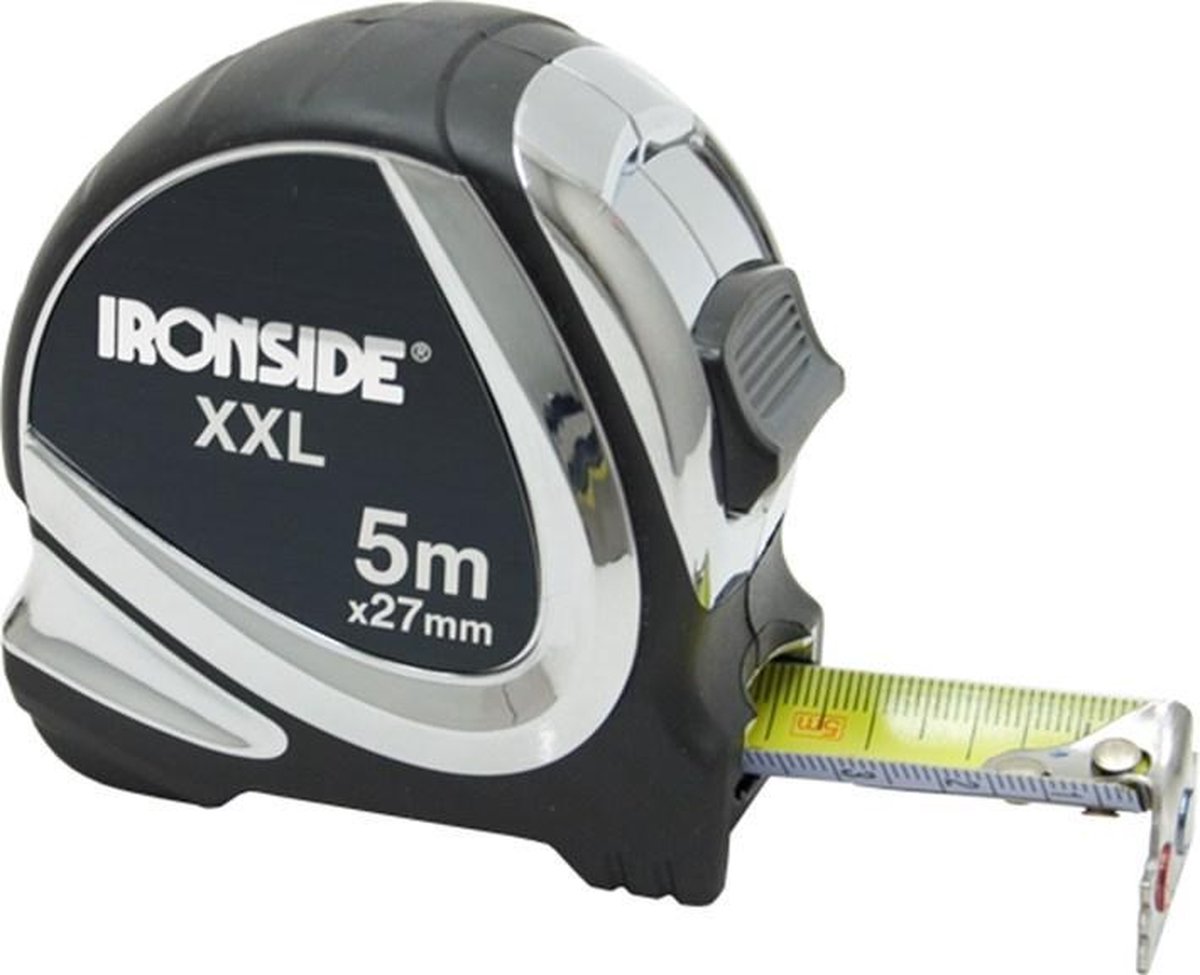 Ironside Rolbandmaat chroom professioneel XXL 5 meter x 27mm