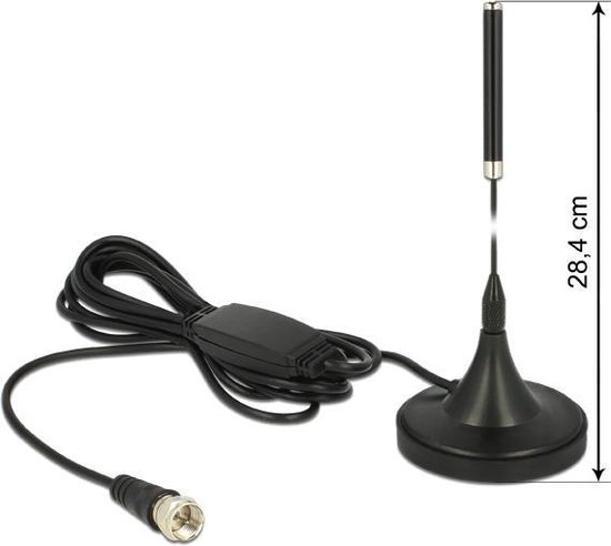 DeLOCK DAB+ Antenne met F (m) connector - 21 dBi - 2 meter